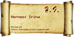 Hernesz Irina névjegykártya